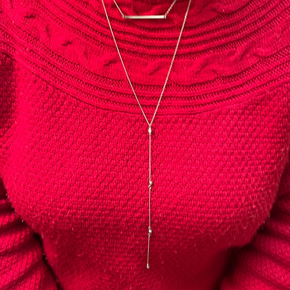 Two tier necklace with rhinestones